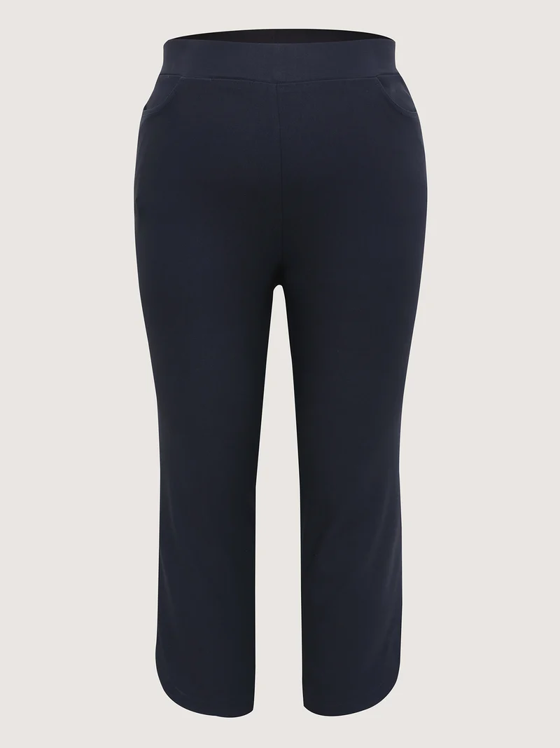 Stretchy Split Hem Cropped Pants