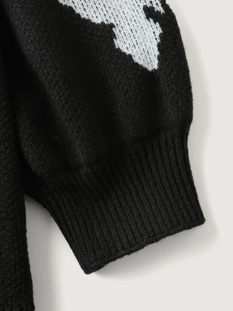 Butterfly Jacquard Pattern Knit Cardigan