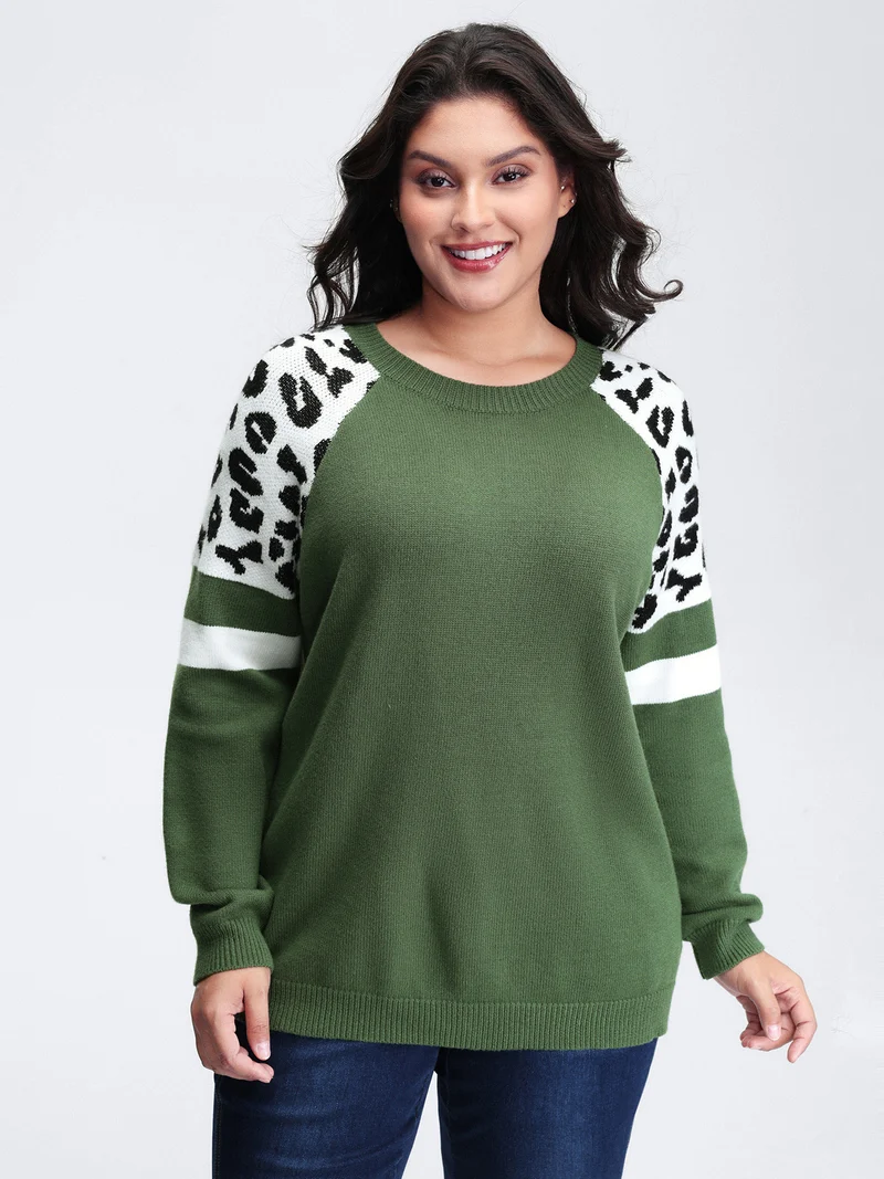 Supersoft Leopard Print Raglan Sleeve Pullover