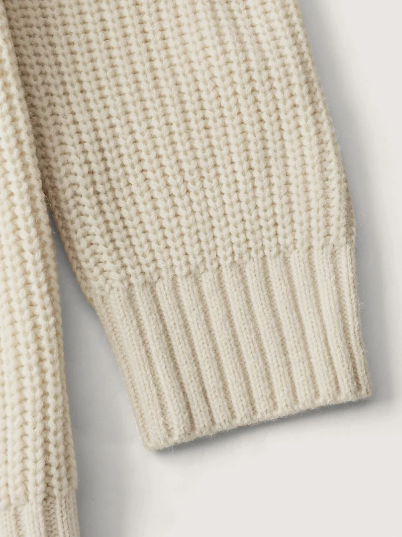 Textured Ribbed Hem Hooded Pullover