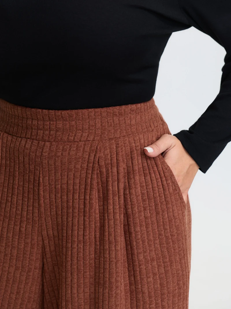 Color Mix Knit Textured Lounge Bottoms
