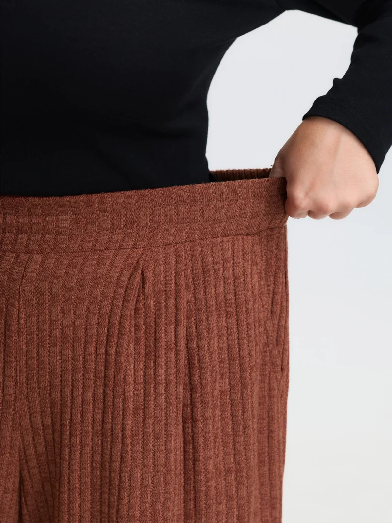 Color Mix Knit Textured Lounge Bottoms