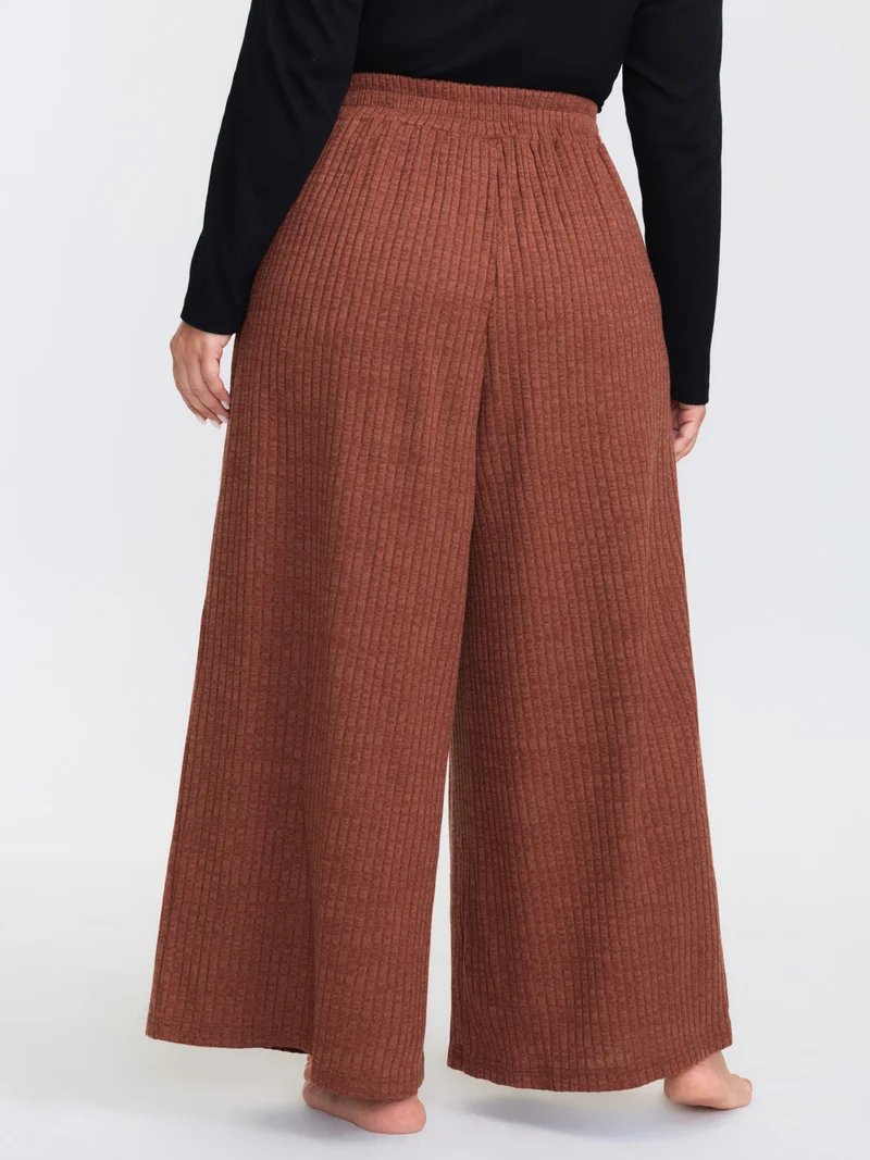 Color Mix Knit Textured Lounge Bottoms