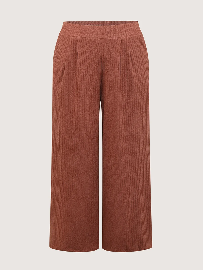 Color Mix Knit Textured Lounge Bottoms