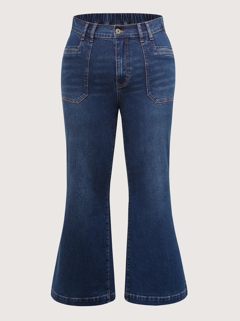 Stretchy Pockets Flared Jeans
