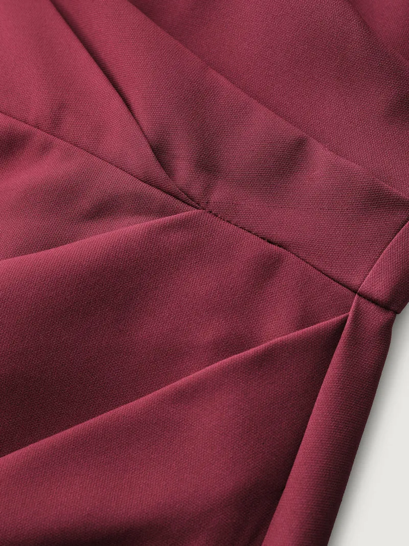Wrap Hem Petal Sleeve Midi Dress