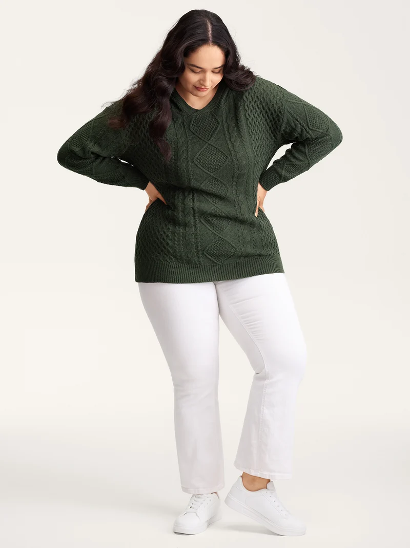 Twisted Textured Hooded Pullover