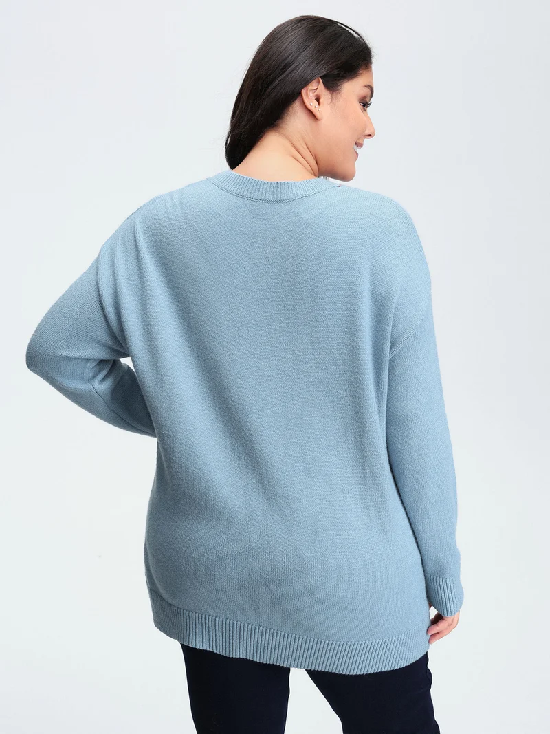 Cat Pattern Jacquard Pullover