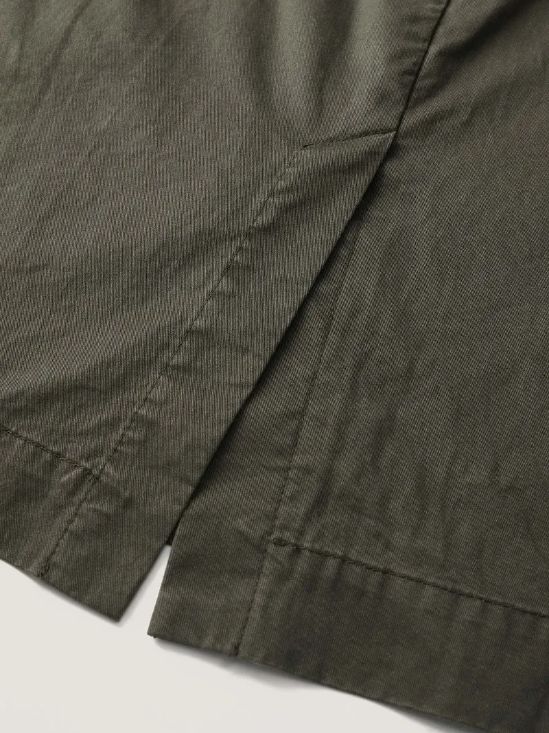 Vintage Thread Spliced Slit Midi Skirt