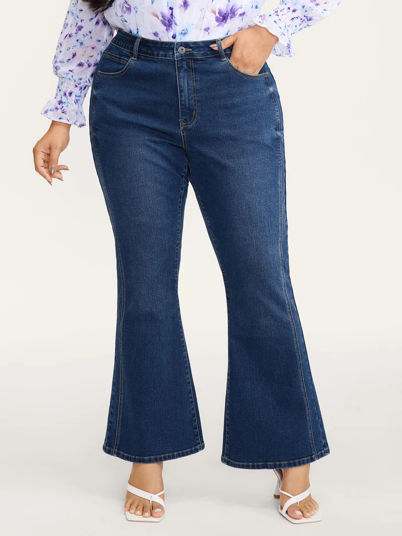 Stretchy Mid-Rise Bootcut Jeans