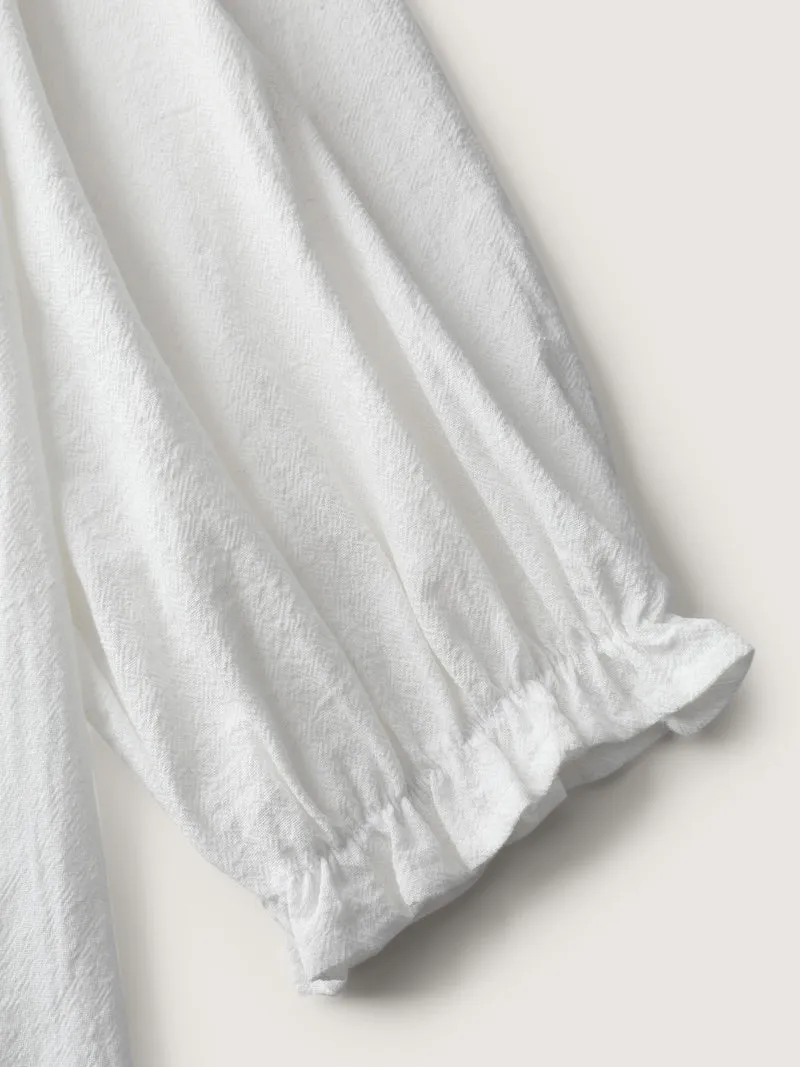 Pure Cotton Lace Trim Button Blouse