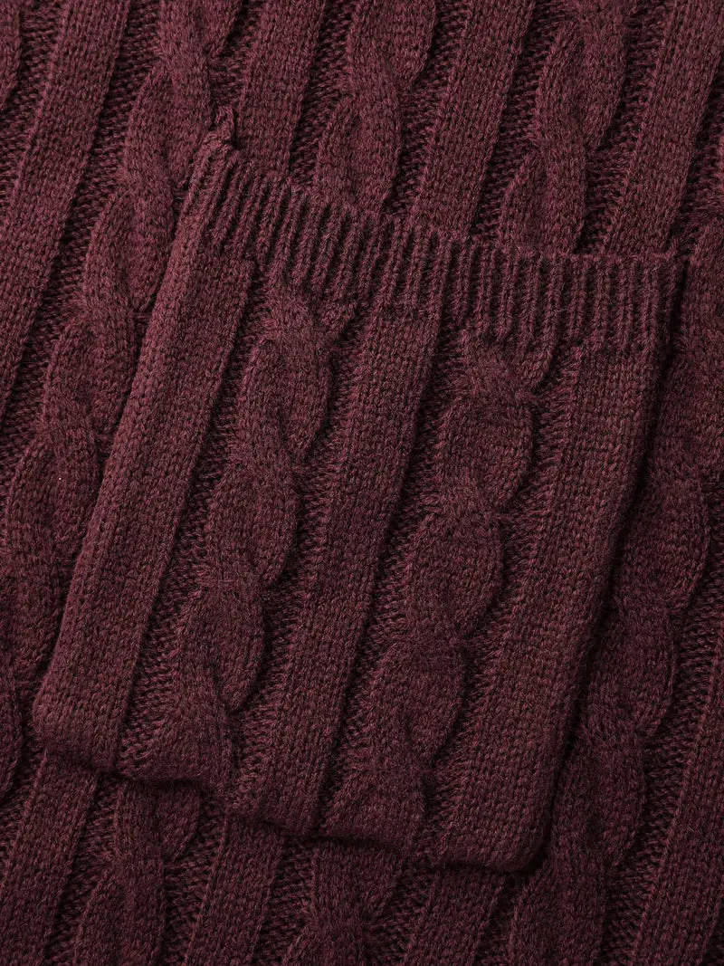 Twist Textured Notched Lapels Knit Cardigan