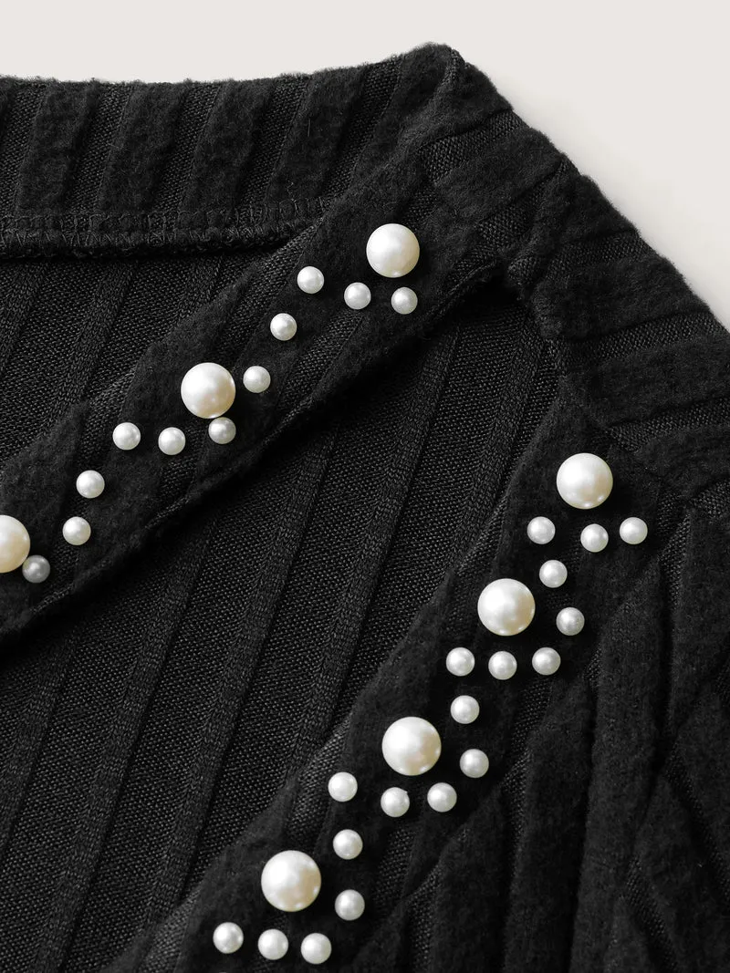 Bubble Beads Neck Cut-Out T-Shirt