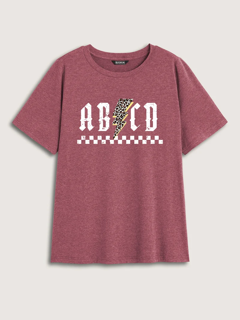Wild Letters Round Neck T-Shirt