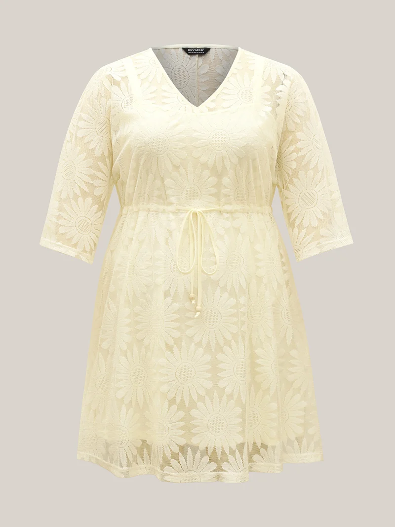 Woven Tied Two-Piece Sheer Midi Dress