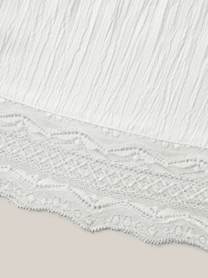 Textured Cut-Out Lace Tied Midi Dress