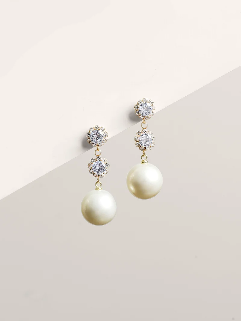 Pearl Triple Drop Earrings