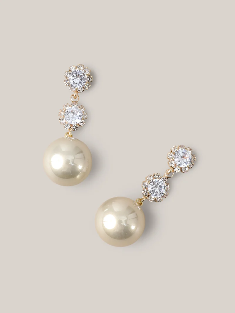 Pearl Triple Drop Earrings