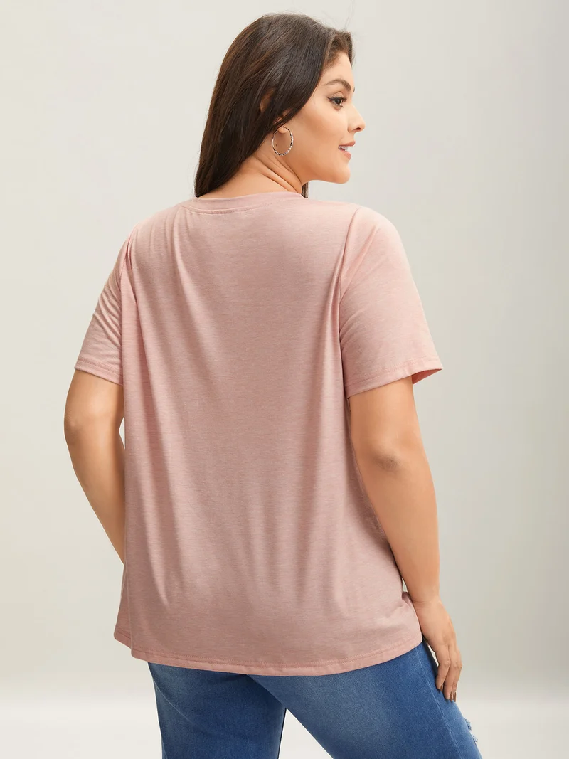 Supersoft Heart Motif Tie-Dye Stretchy T-Shirt