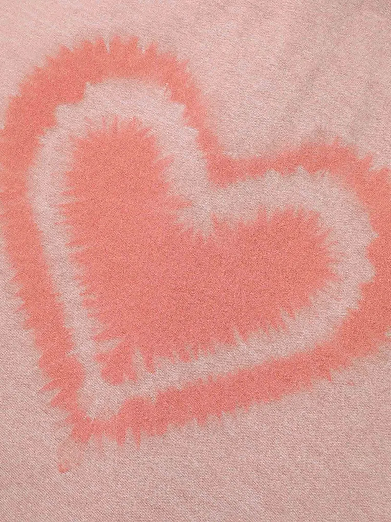 Supersoft Heart Motif Tie-Dye Stretchy T-Shirt