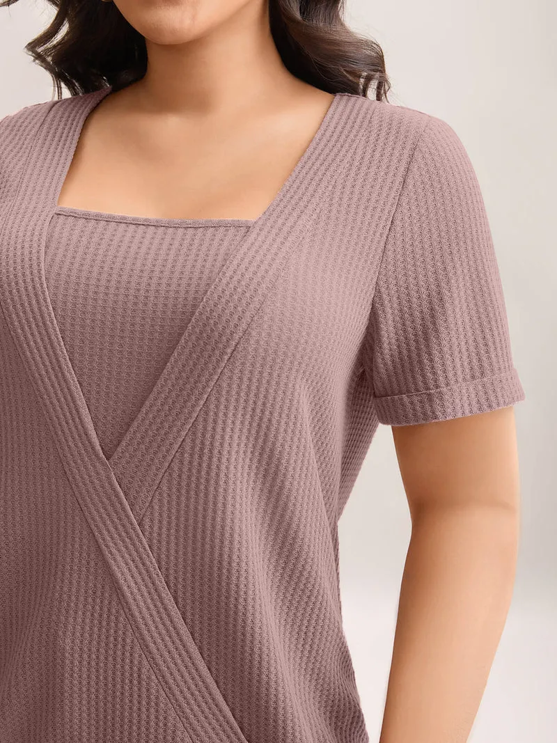 2-in-1 Wrap Textured Solid T-Shirt