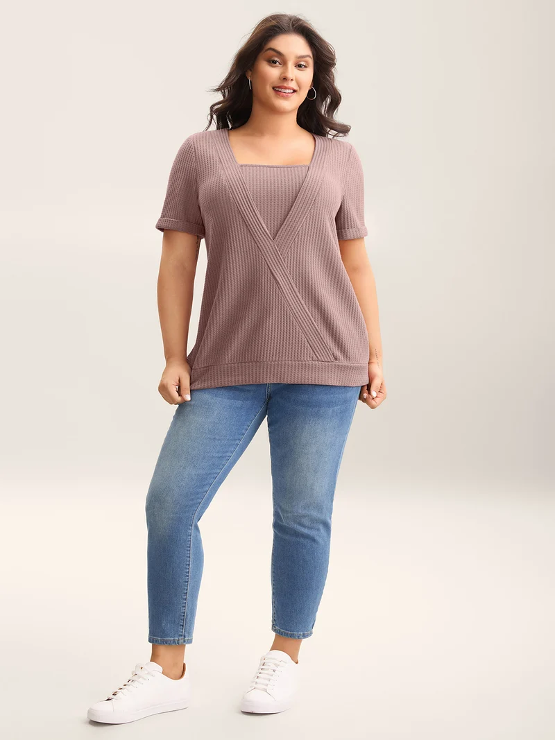 2-in-1 Wrap Textured Solid T-Shirt
