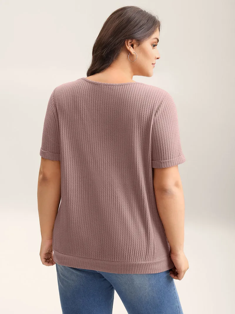 2-in-1 Wrap Textured Solid T-Shirt