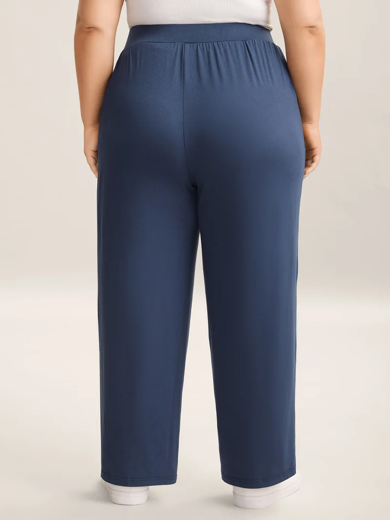 Button Front Pleated Comfy Fit Pants