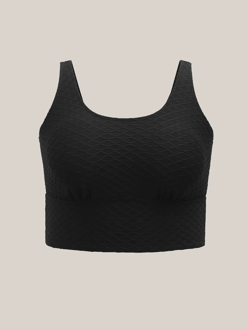 Textured Fitted Adjustable Swim Top