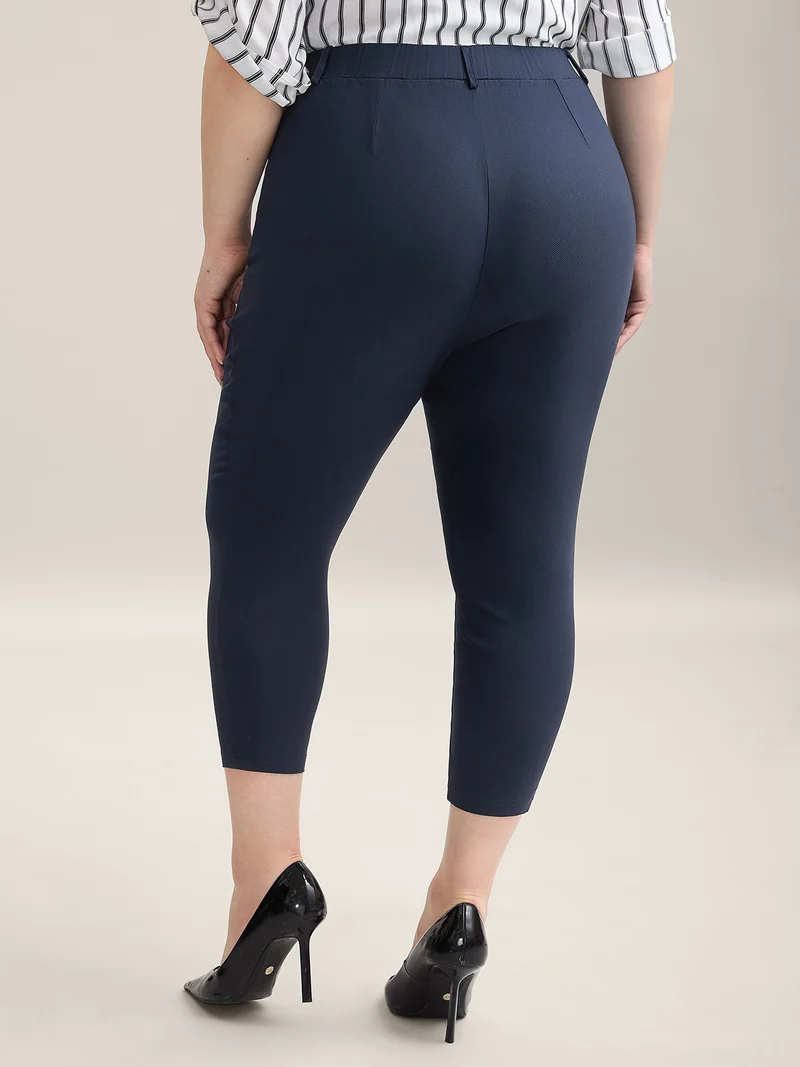 Pull-On Tight-Fit Cropped Pants