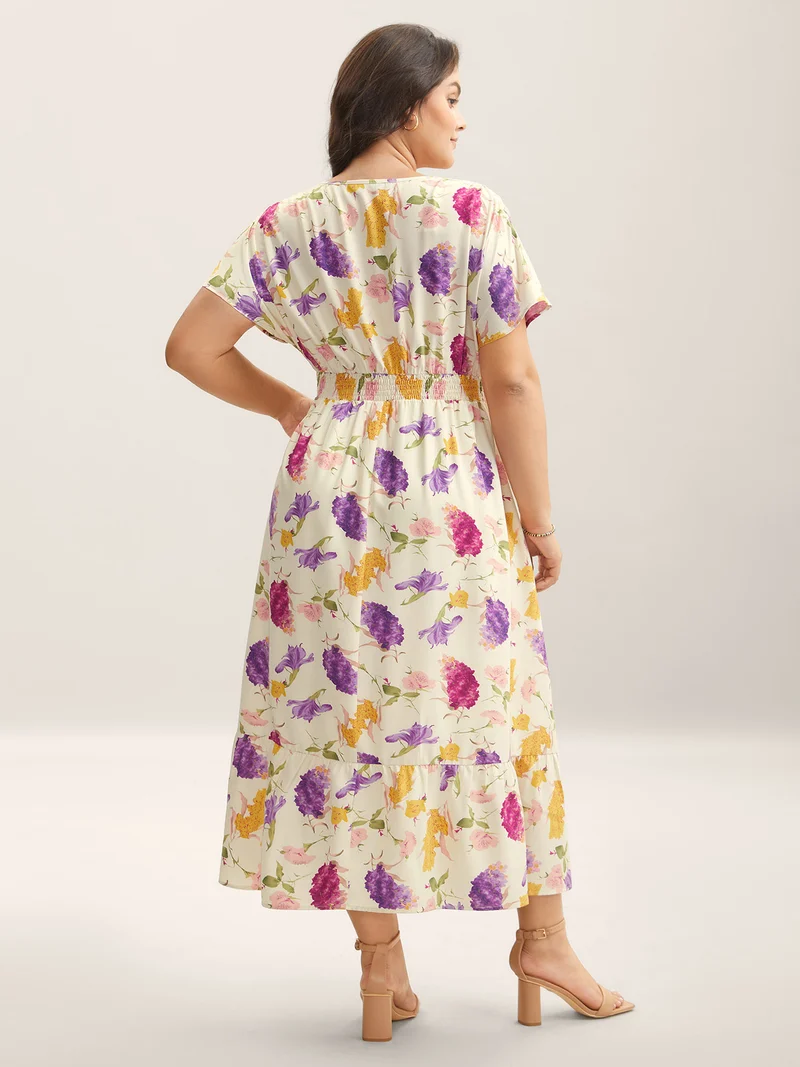 Floral Fantasy Shirred Tiered Maxi Dress