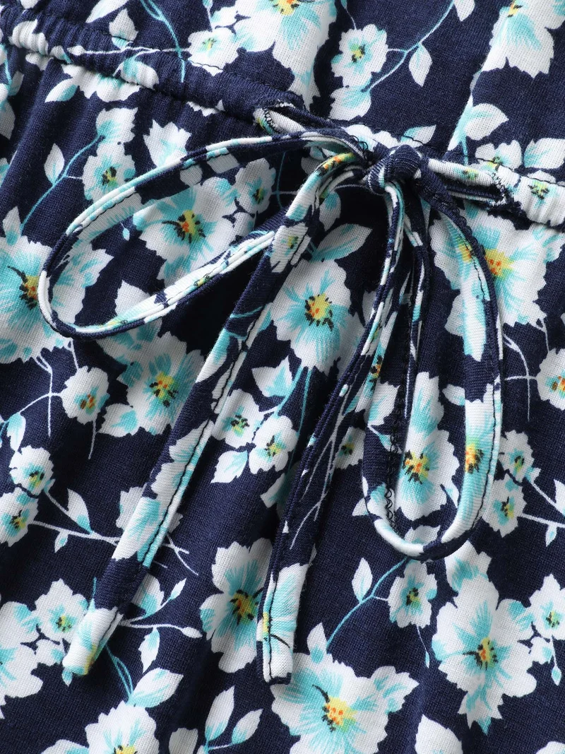 Supersoft Ditsy Floral Waist-Tie Midi Dress