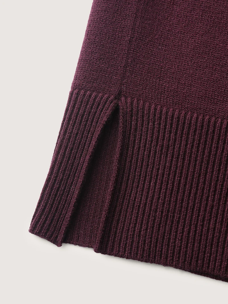 V-Neck Button Detail Plain Pullover