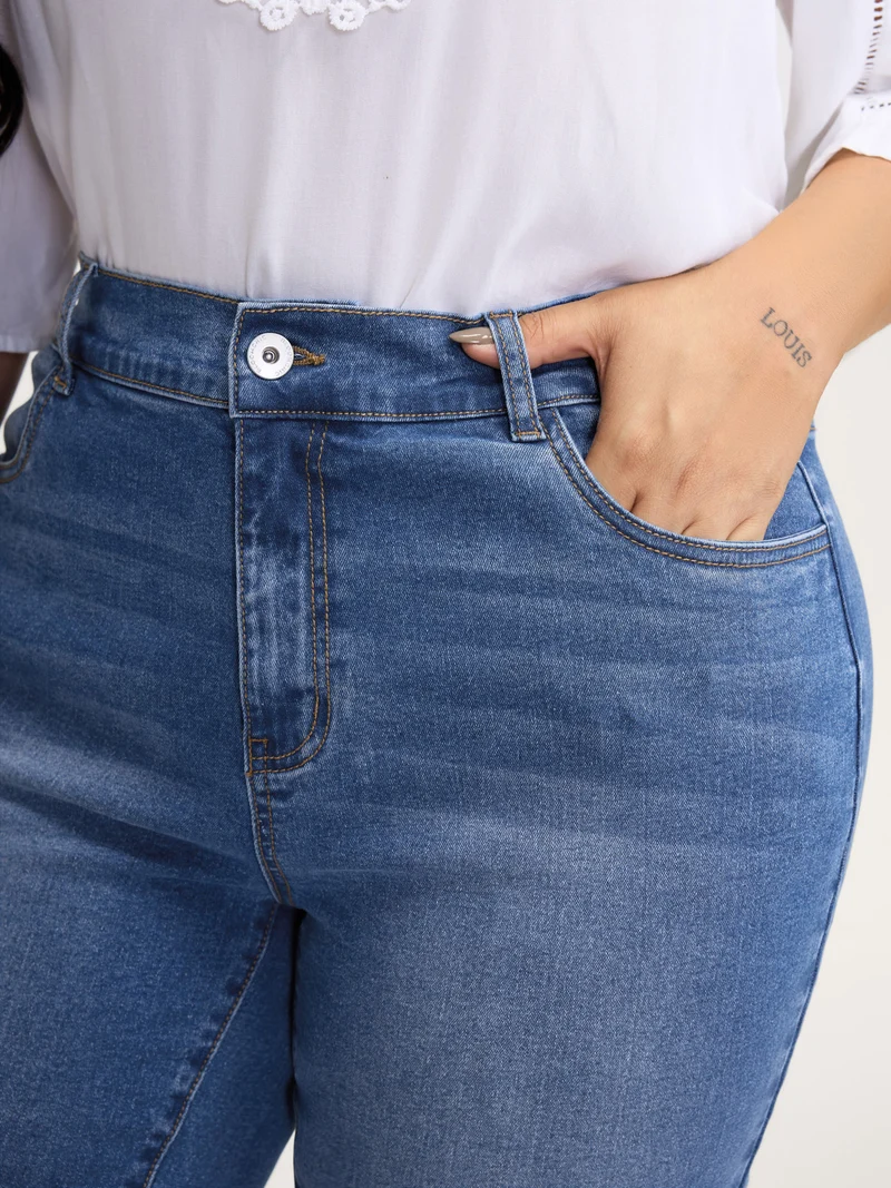 Stretch Christmas Color Contrast Bootcut Jeans