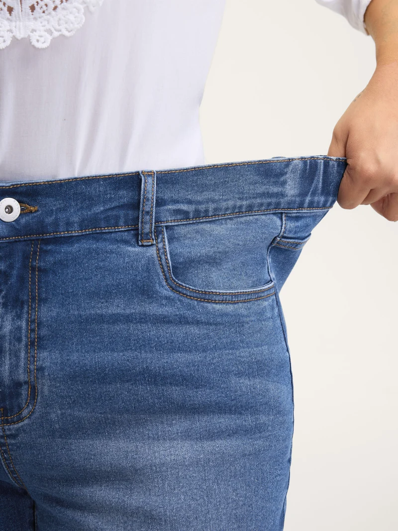 Stretch Christmas Color Contrast Bootcut Jeans