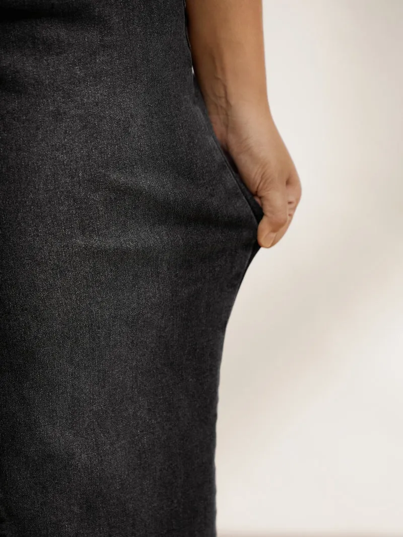 Vintage Wash Stretchy Straight-Leg Jeans