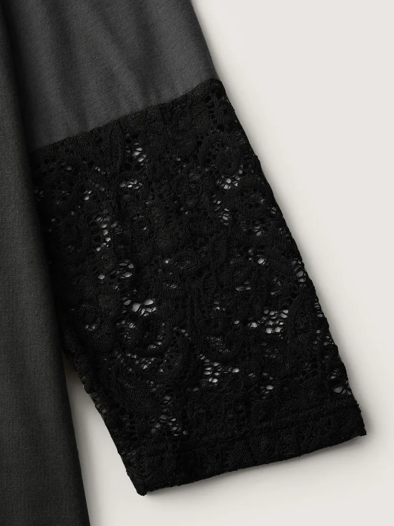 Supersoft Sheer Lace Solid T-Shirt