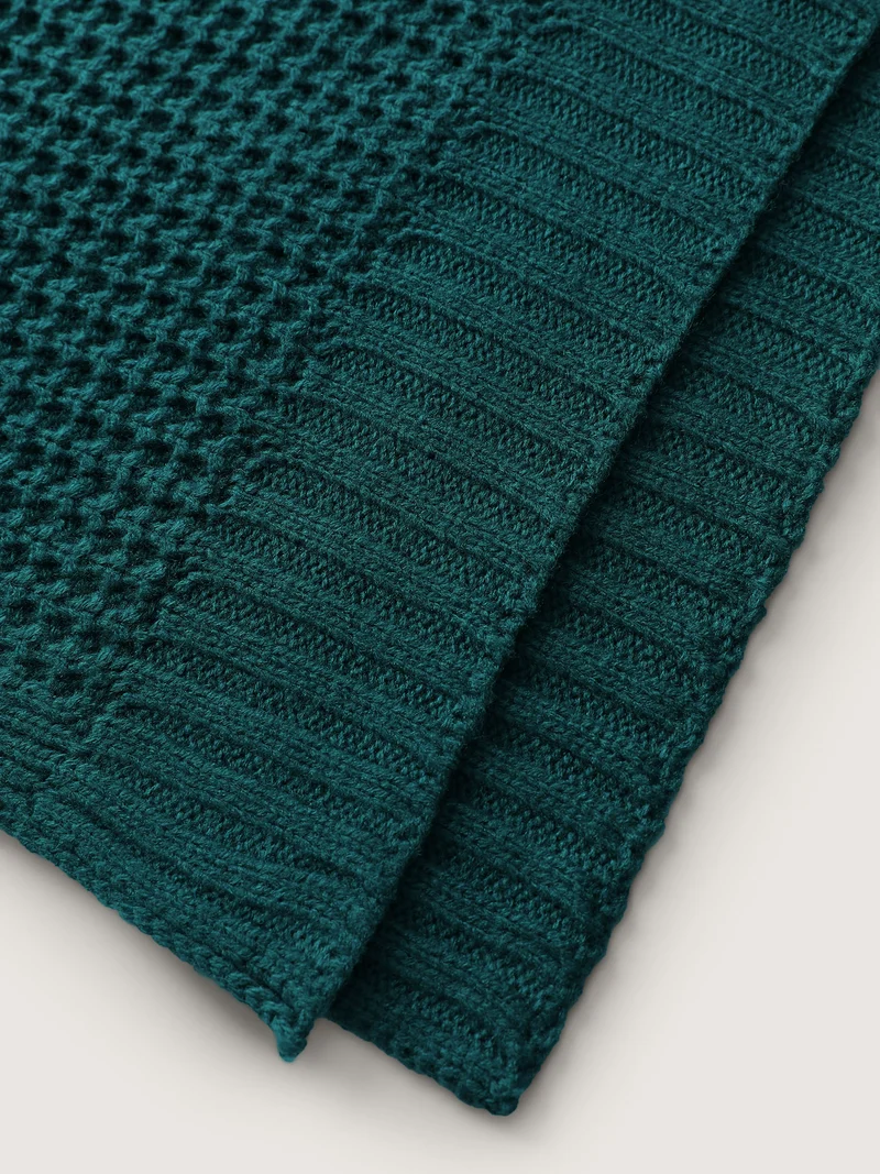Cape-Style Turtleneck Textured Pullover