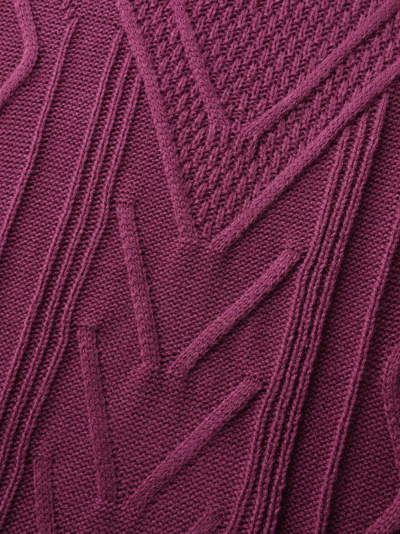 Twist Textured Cut-Out Back-Tie Pullover