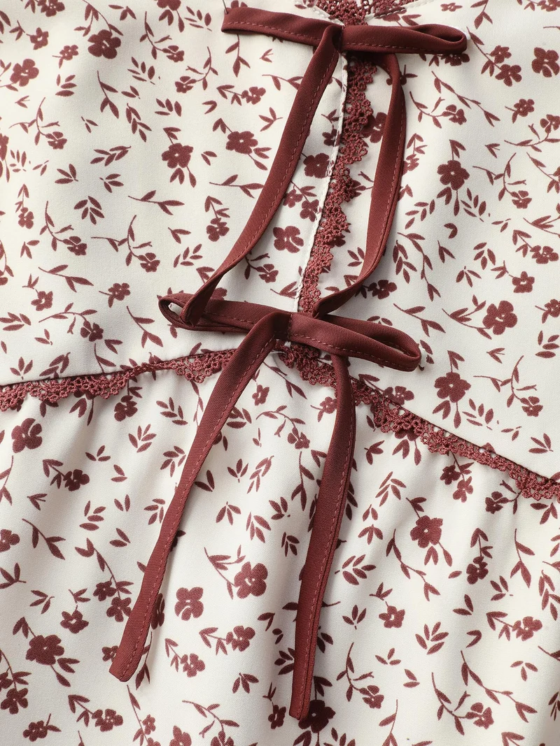 Bowknot Detail Stretchy Waist-Defining Midi Dress
