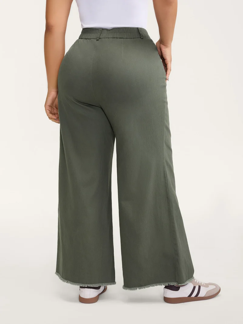 Vintage Wash Flared Hem Bootcut Pants