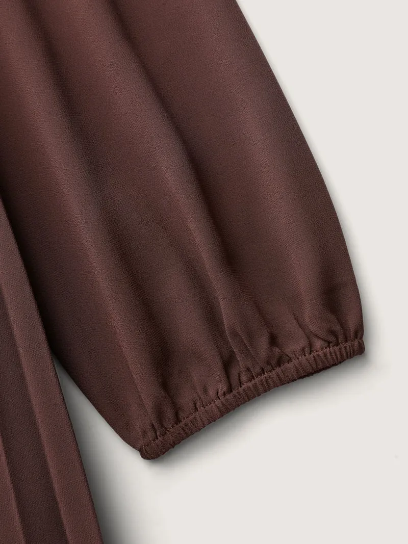 Chiffon Pleated Skirt Layered Midi Dress