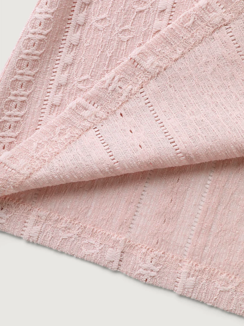 Textured Lace Trim Sheer Kimono Cardigan