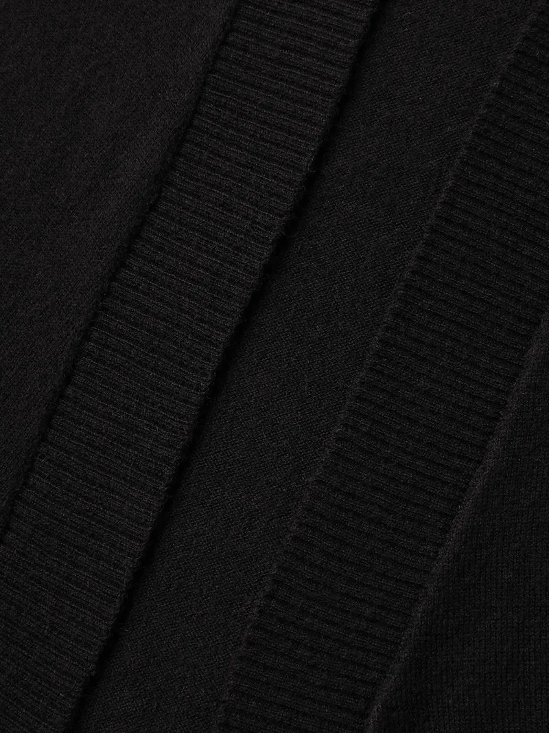 Woolen Blend Cropped Knit Cardigan