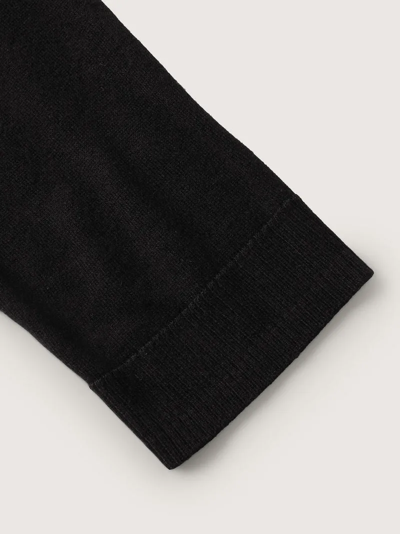Woolen Blend Cropped Knit Cardigan