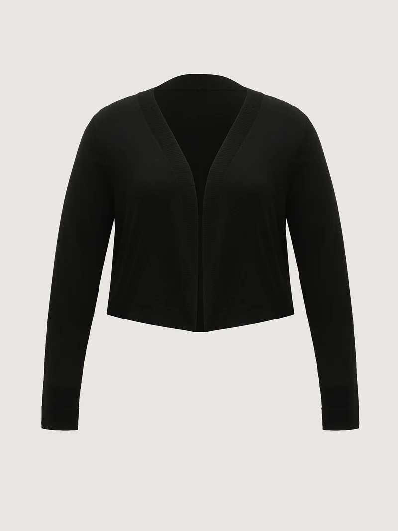 Woolen Blend Cropped Knit Cardigan