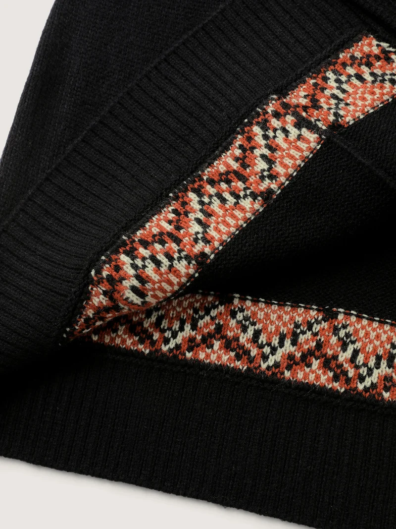 Fair Isle Halloween Print Pockets Knit Cardigan