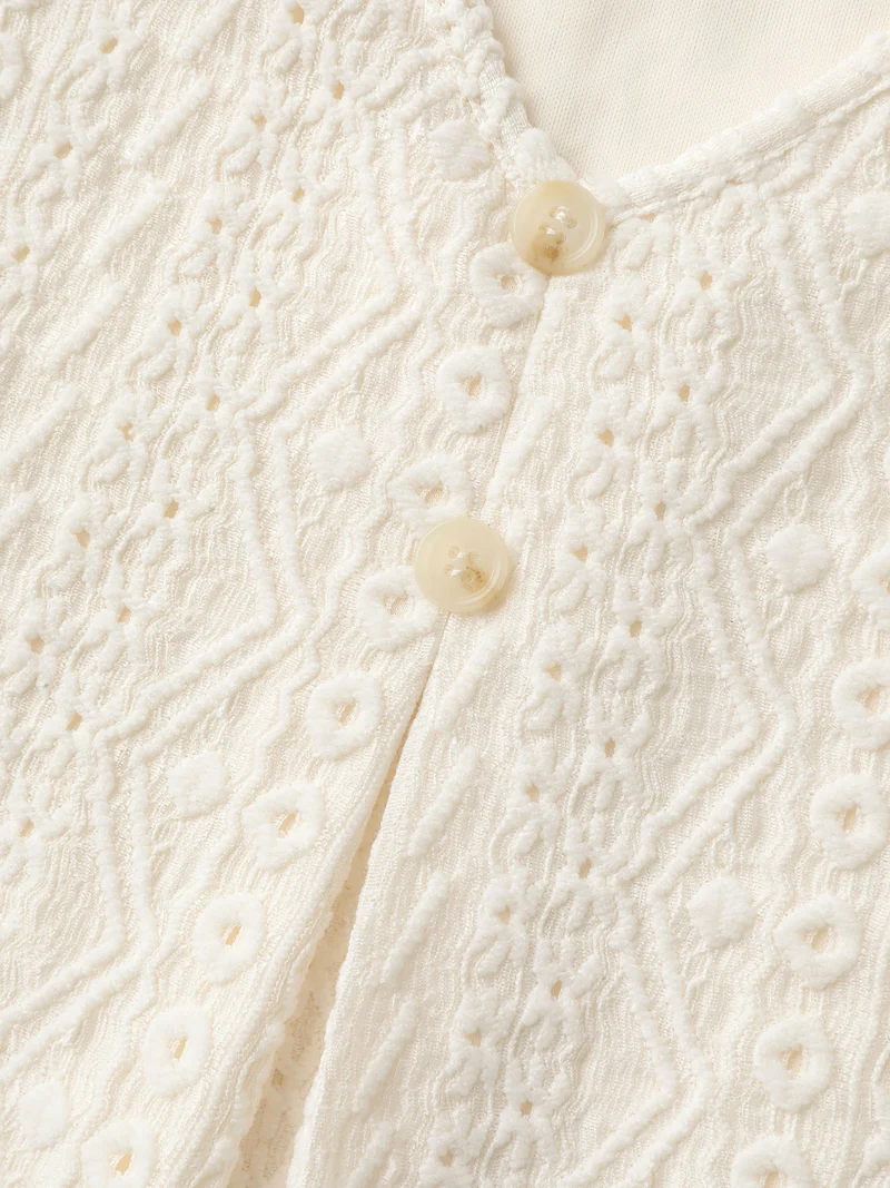 Textured Pleated Front Button Tank Top