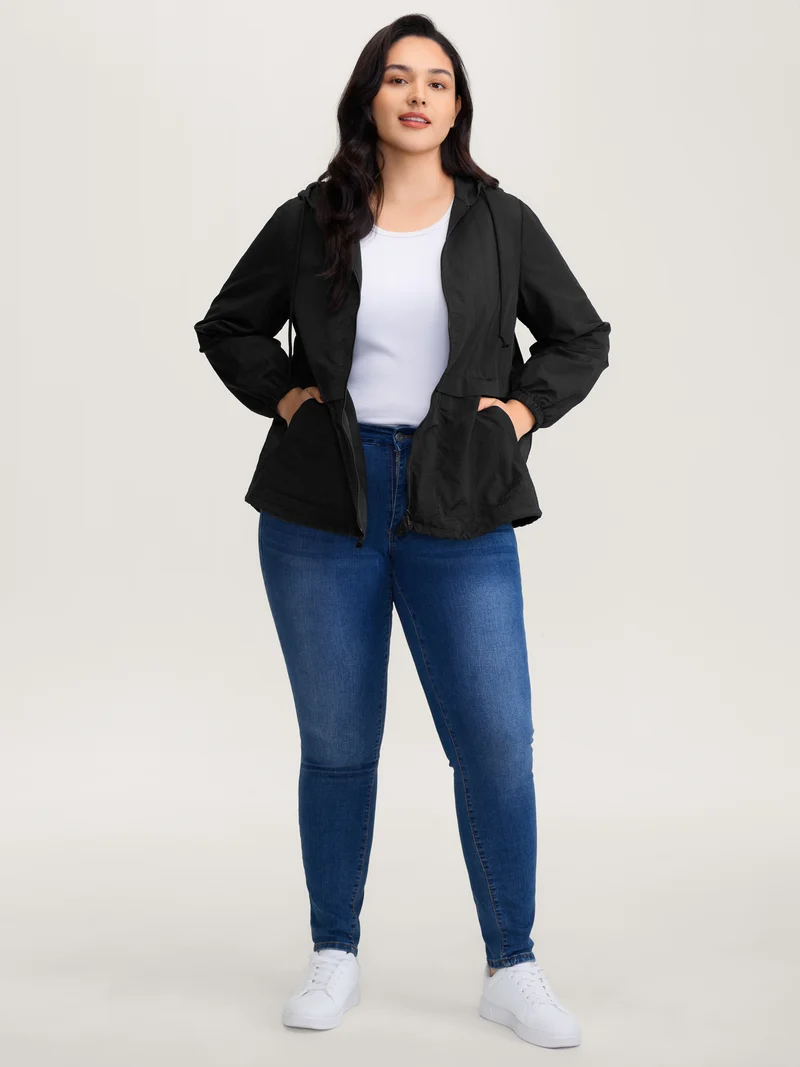 Water-Resistant Hooded Lined Zipper Jacket