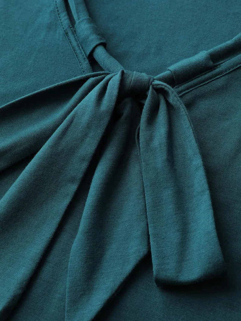 Supersoft Stretchy Bowknot Neckline Tank Top